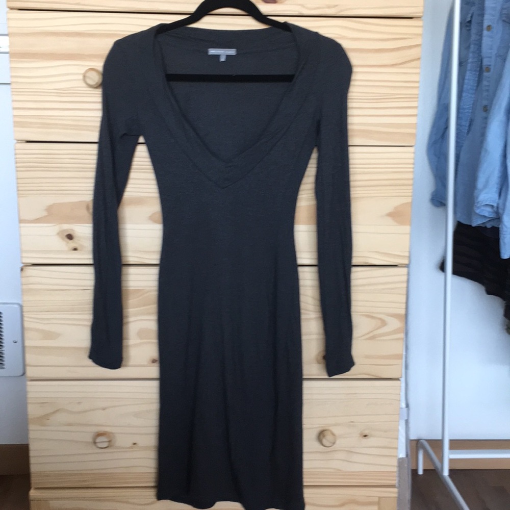 James Perse Dark grey long sleeve dress